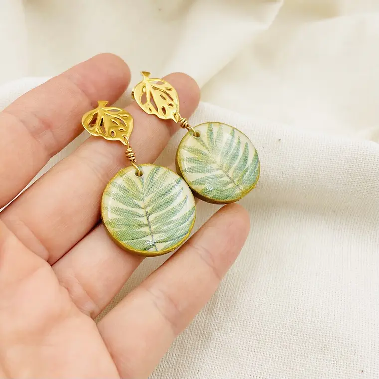 Aretes ¨découpage¨ Con Resina 2