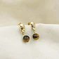 Aretes dorados con piedra Ojo de tigre - thumbnail 1
