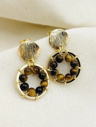 Aretes Girasol de Ojo de trigre