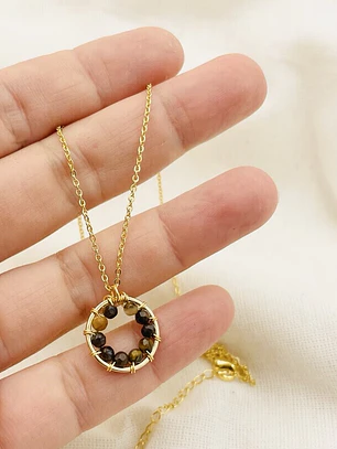 Collar ¨Pompón¨ de Ojo de tigre
