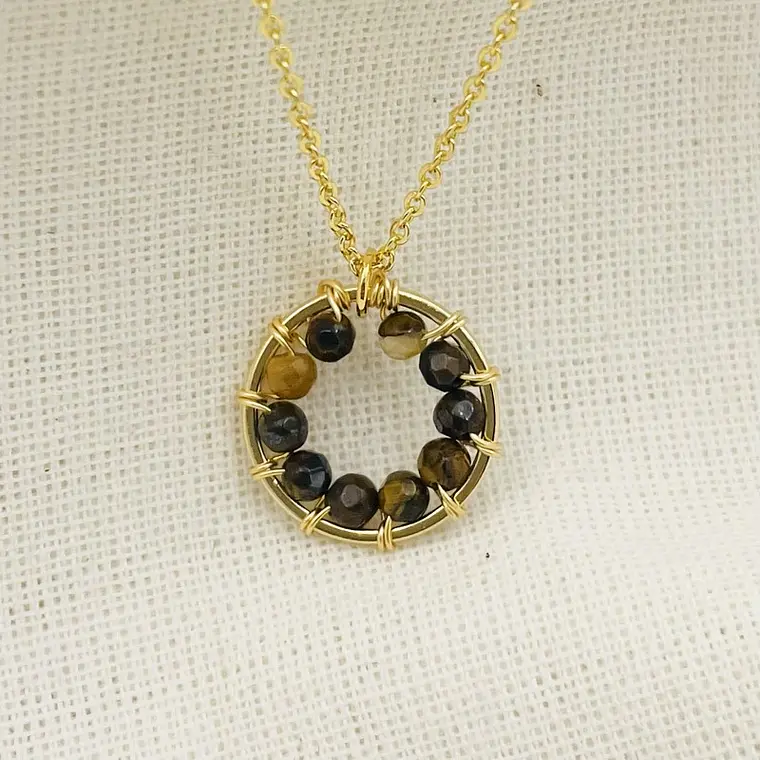 Collar ¨Pompón¨ de Ojo de tigre 3