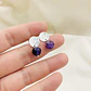 Aretes de plata martillada y piedra Amatista - Miniatura 1