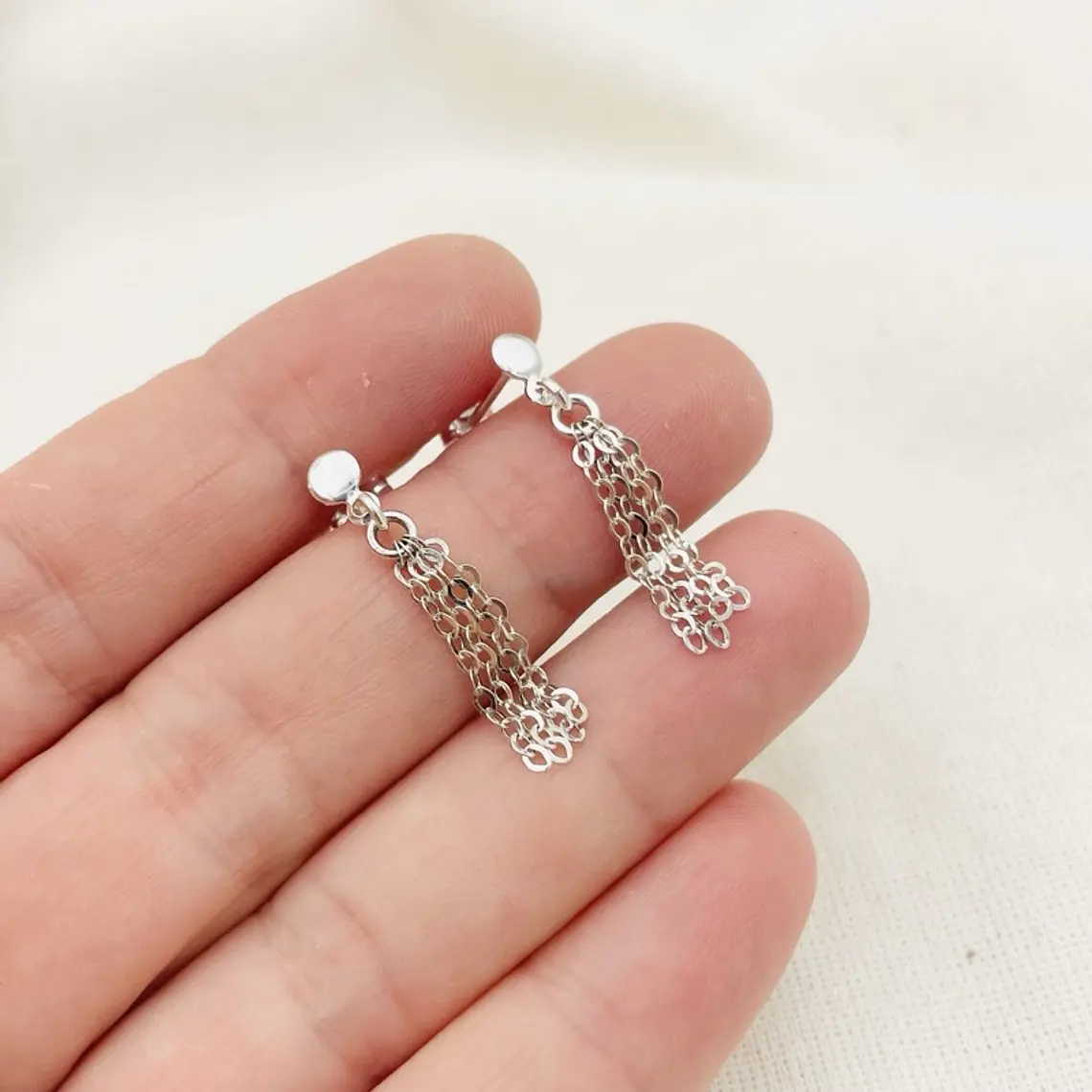 Aretes cascadas de plata 1