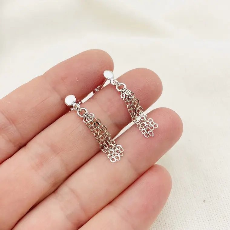 Aretes cascadas de plata 1