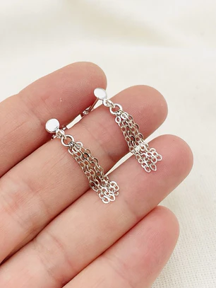 Aretes cascadas de plata