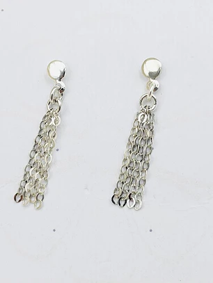 Aretes cascadas de plata