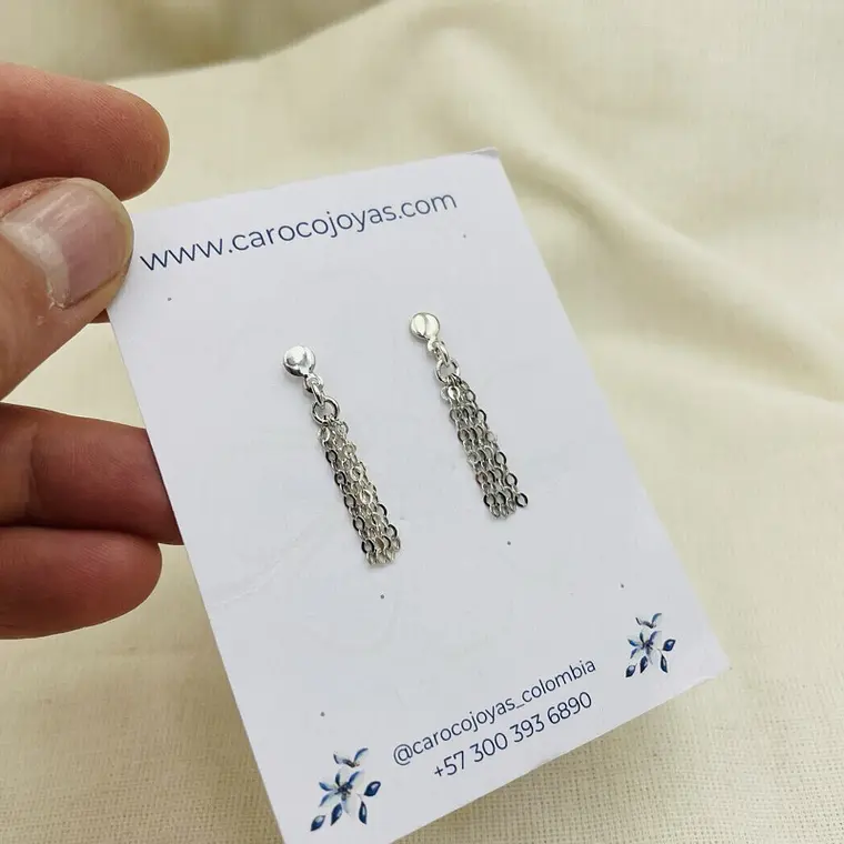 Aretes cascadas de plata 3