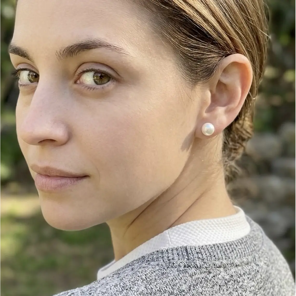 Aretes de perla natural con plata 3