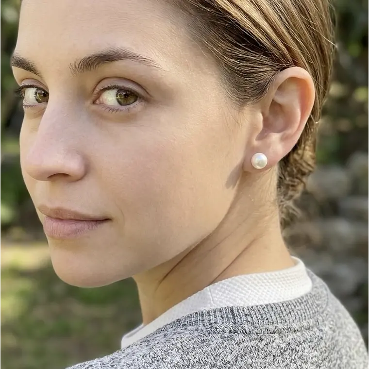 Aretes de perla natural con plata 3