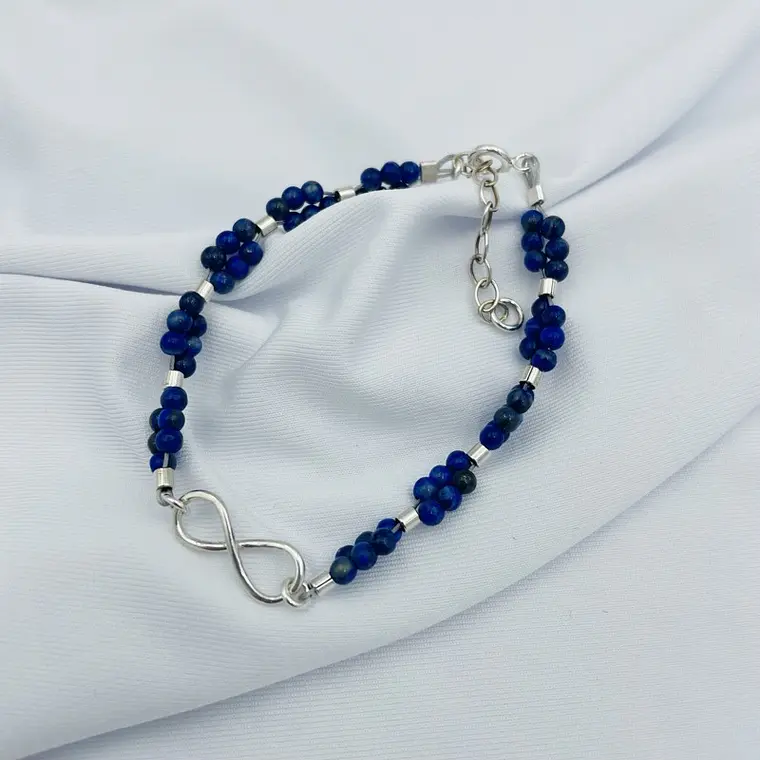 Pulsera Infinito de plata y Lapislázuli 1