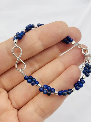 Pulsera Infinito de plata y Lapislázuli