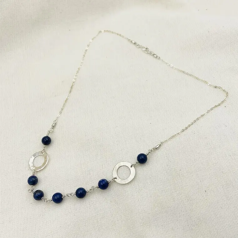 Collar cadena de plata y Lapislazuli 1