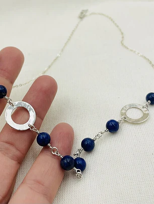 Collar cadena de plata y Lapislazuli