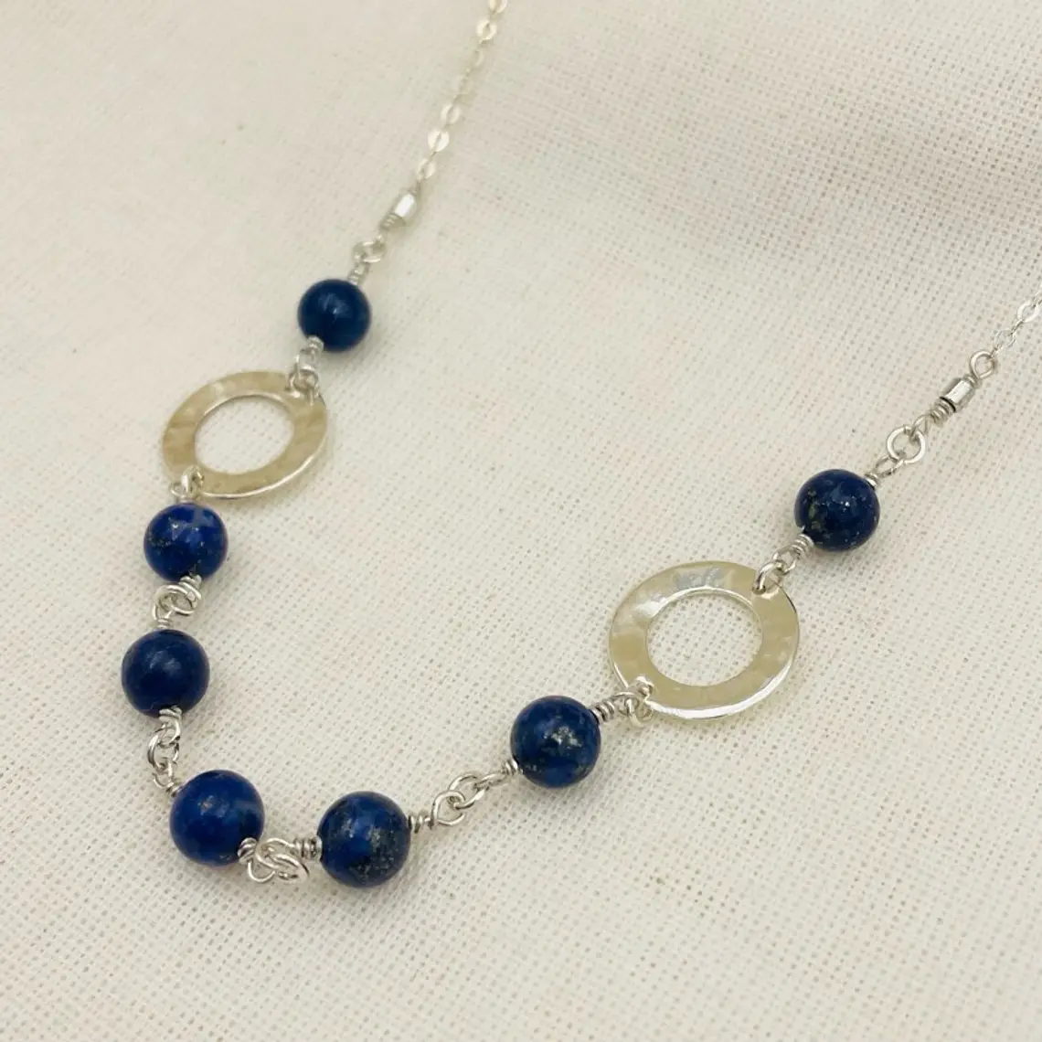 Collar cadena de plata y Lapislazuli 3