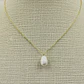 Collar cadena dorada con perla de rio natural - thumbnail 3