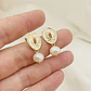 Aretes Ovalados Dorados con Perla de Río - Miniatura 2