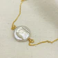 Collar cadena dorada con perla plana - thumbnail 1