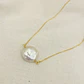 Collar cadena dorada con perla plana - thumbnail 3