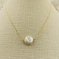 Collar cadena dorada con perla plana - thumbnail 4