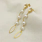 Aretes Dorados largos con perlas naturales - Miniatura 1