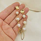 Aretes Dorados largos con perlas naturales - Miniatura 2
