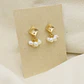 Aretes dorados con racimo de perlas - Miniatura 3