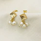 Aretes dorados con racimo de perlas - Miniatura 1