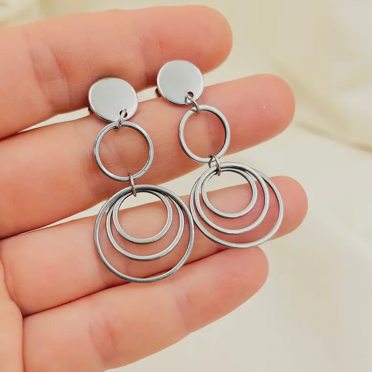 Aretes de acero ¨Luna¨ 2