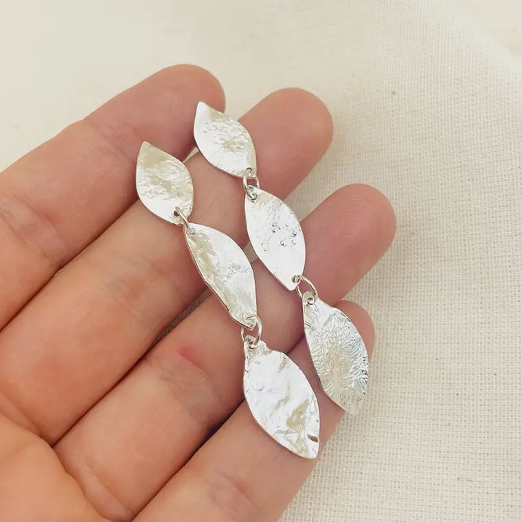 Aretes ¨Hojarasca¨de plata 1