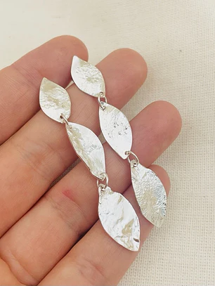 Aretes ¨Hojarasca¨de plata