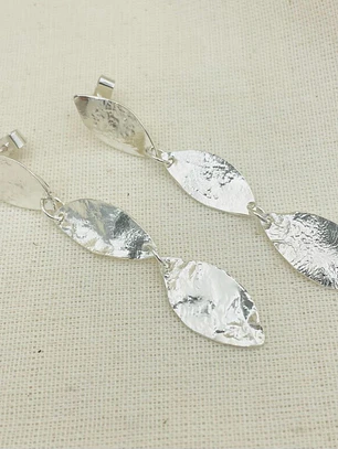 Aretes ¨Hojarasca¨de plata
