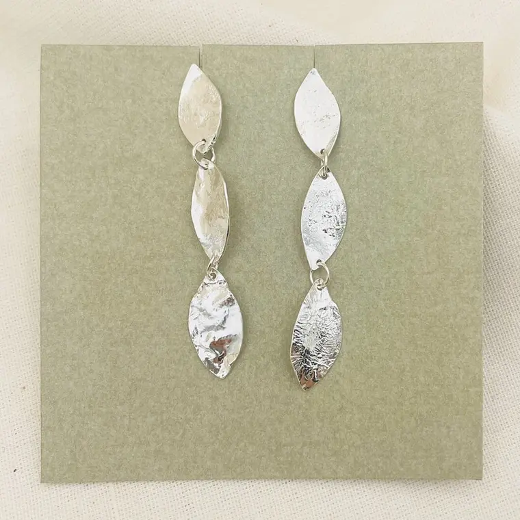 Aretes ¨Hojarasca¨de plata 3