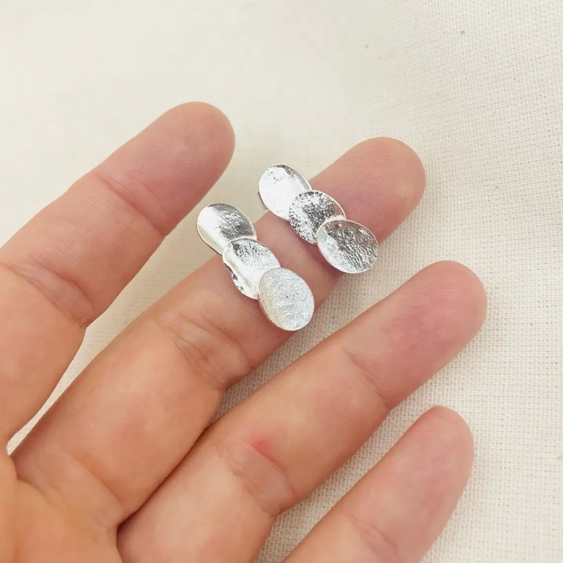 Aretes ¨Tres Cantos¨de plata 3