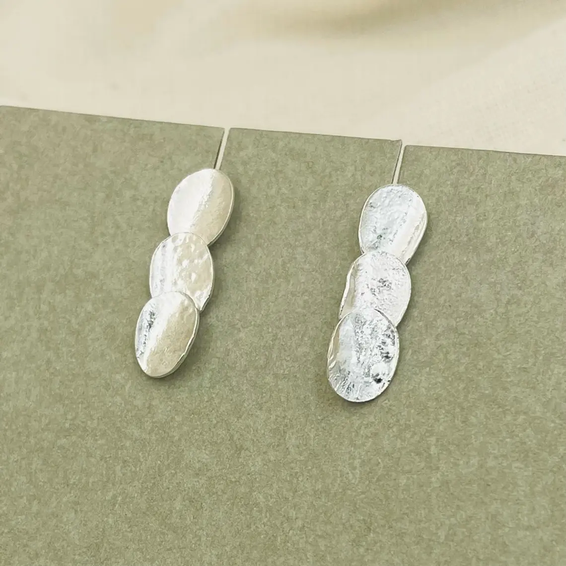 Aretes ¨Tres Cantos¨de plata 2