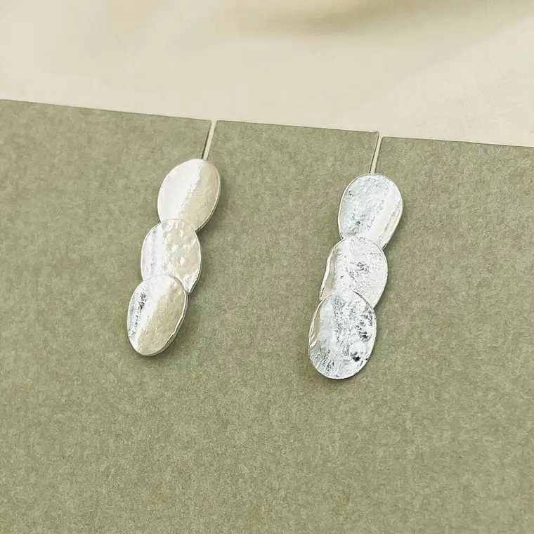 Aretes ¨Tres Cantos¨de plata 2