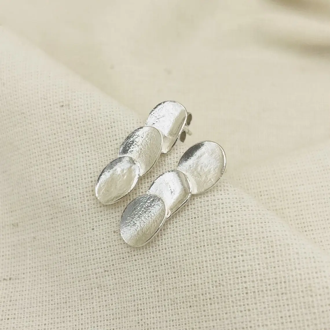 Aretes ¨Tres Cantos¨de plata 1