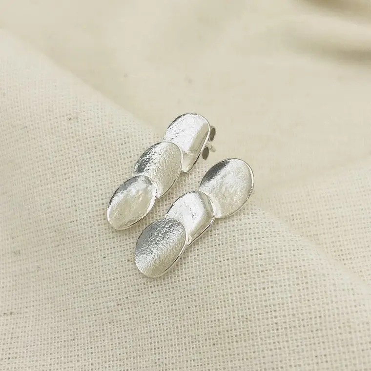 Aretes ¨Tres Cantos¨de plata 1