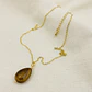 Collar cadena dorada con piedra Ojo de tigre - Miniatura 1