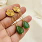 Aretes flores dorados y piedra Aventurina - Miniatura 2
