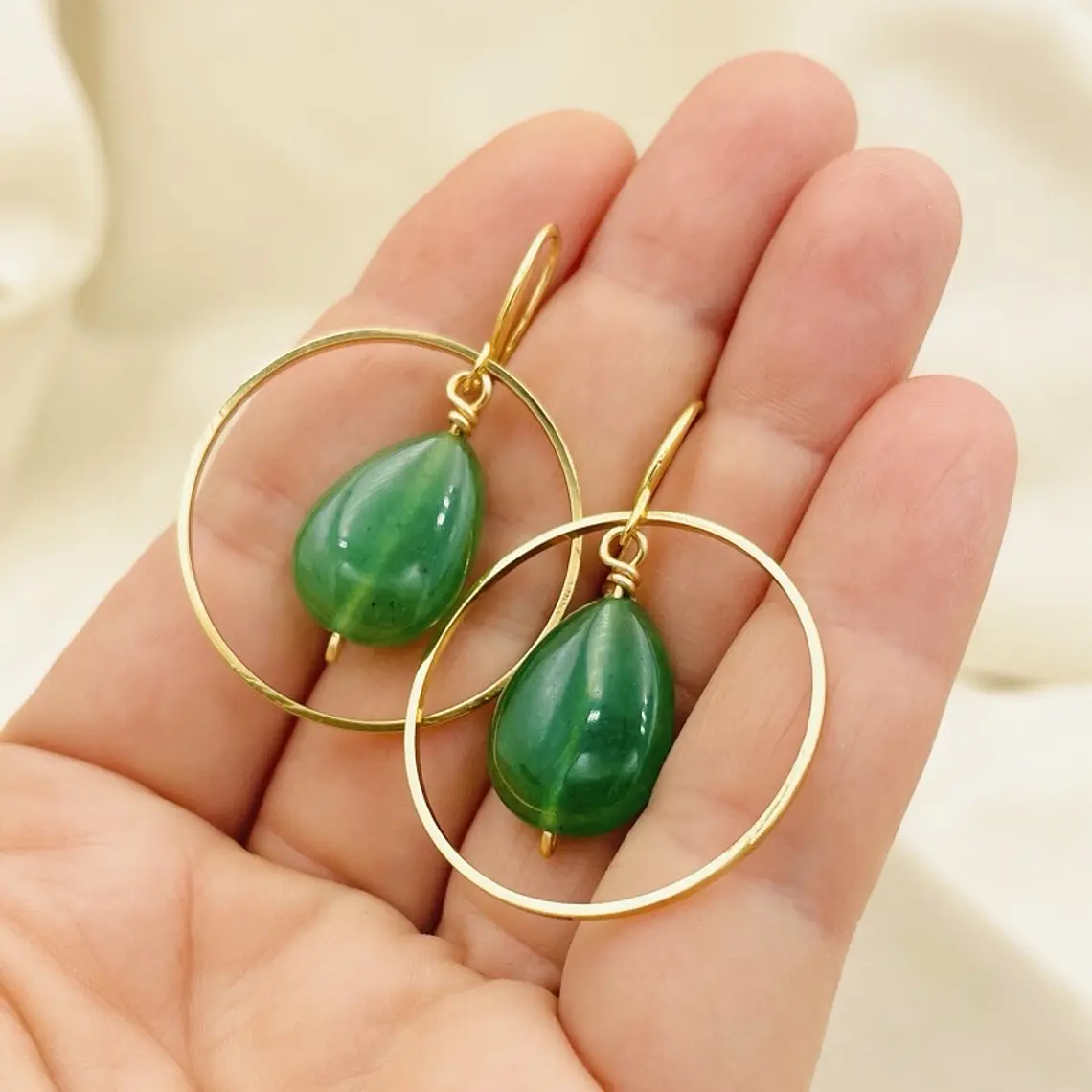 Aros Gancho y Argolla con Aventurina 2