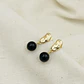 Aretes dorados con Obsidiana natural - Miniatura 1