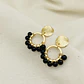 Aretes Tulipán Dorados con Obsidiana - thumbnail 2