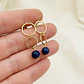 Aretes argollas doradas y Lapislazuli - Miniatura 2