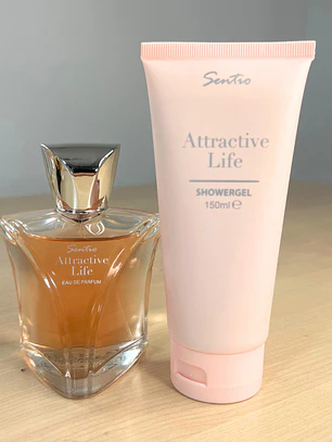 Kit Sentio Attractive Life composto por Perfume 100ml e Gel de Duche 150ml
