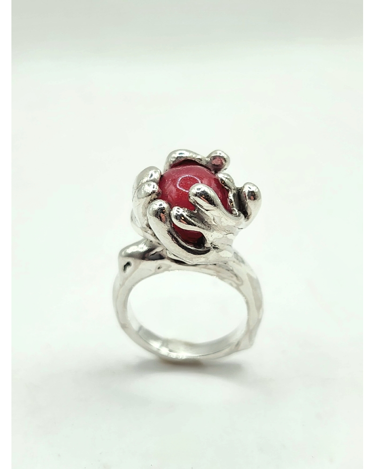 Anillo esfera roja 