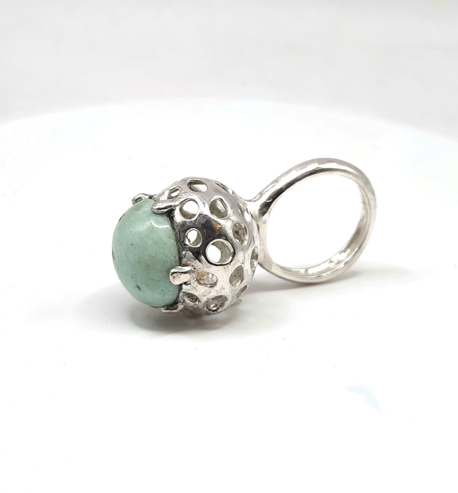 Anillo  Domo Plata Mate Topacio