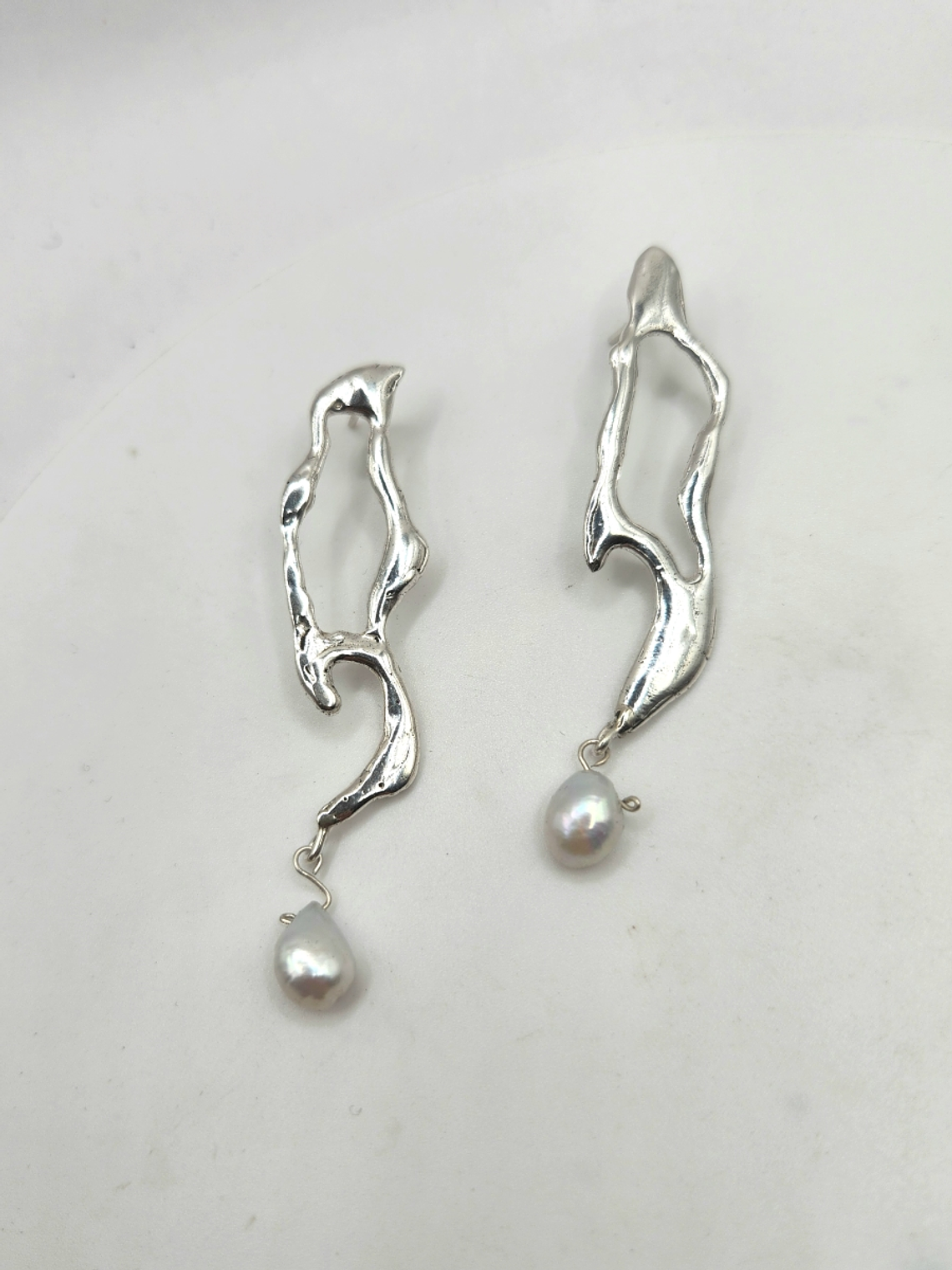 Aros de Plata 980 con Perla Natural Blanca - Pre Order 1