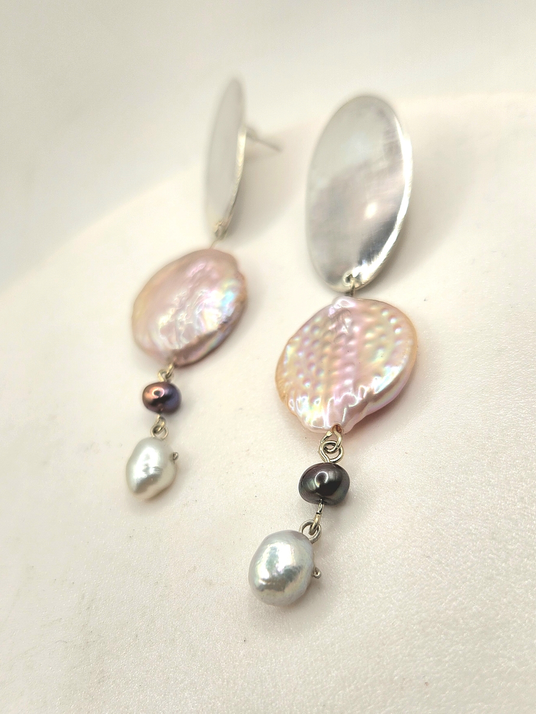 Aros Artesanales de Plata 950 con Perlas Barrocas Naturales - Pre Order 1