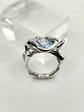 Anillo de Plata 980 con Aguamarina Faceteada en Corte Cuadrado Talla 14 - Pre Order - Miniatura 1