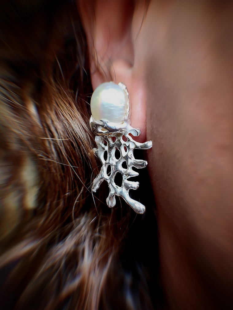 Aros de Plata con Perlas Barrocas Naturales - Pre Order 2